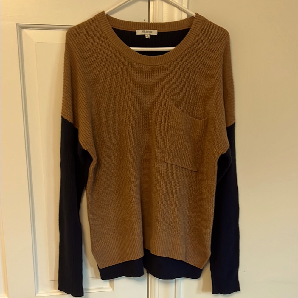 Madewell Two-Tone Brown and Navy Sweater